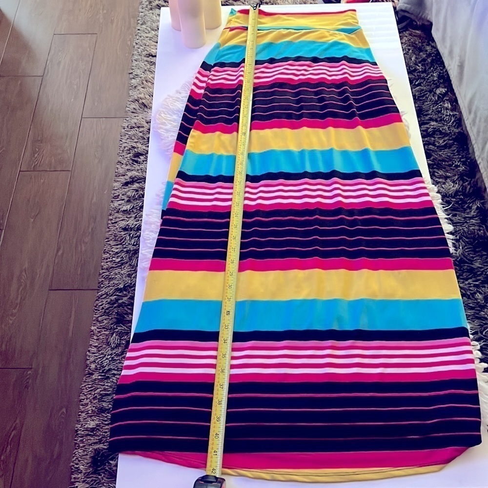 🔥What's Hot!!🔥Gypsy Boho Chic Long Multi-Color Maxi Skirt. Sz S😍🛍️